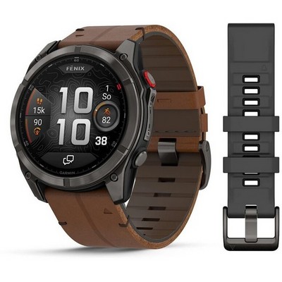 Garmin Fenix 8 Pro 51mm Amoled Sapphire Titanium Carbon Grey Chestnut Leather 010-03199-40 - фото 104270