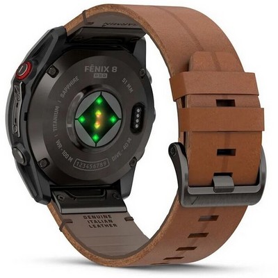 Garmin Fenix 8 Pro 51mm Amoled Sapphire Titanium Carbon Grey Chestnut Leather 010-03199-40 - фото 104296