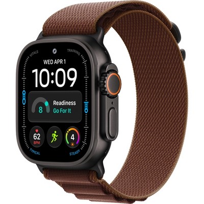 Apple Watch Ultra 4 49mm GPS + Cellular Black Titanium Case with Burgundy Alpine Loop S/M/L - фото 105320