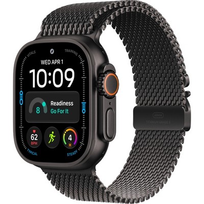 Apple Watch Ultra 4 49mm GPS + Cellular Black Titanium Case with Black Titanium Milanese Loop S/M/L - фото 105337