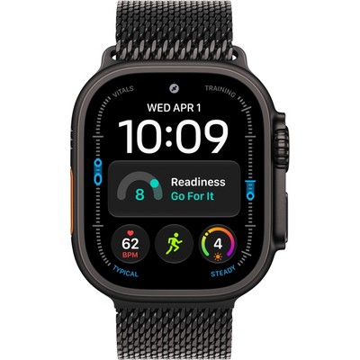 Apple Watch Ultra 4 49mm GPS + Cellular Black Titanium Case with Black Titanium Milanese Loop S/M/L - фото 105338
