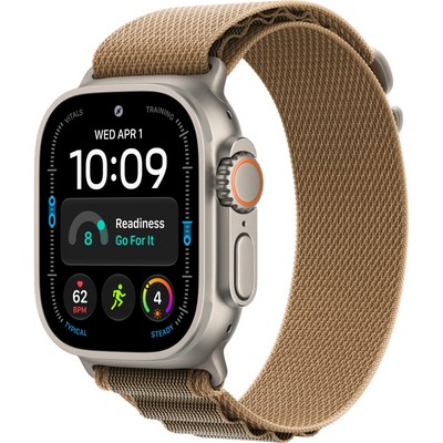 Apple Watch Ultra 4 49mm GPS + Cellular Natural Titanium Case with Desert Alpine Loop S/M/L - фото 105346