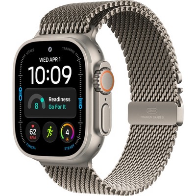 Apple Watch Ultra 4 49mm GPS + Cellular Natural Titanium Case with Natural Titanium Milanese Loop S/M/L - фото 105375