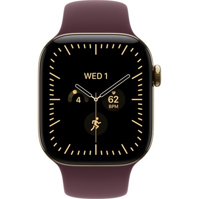 Apple Watch Series 12 42mm GPS + Cellular Radiant Gold Titanium Case with Burgundy Sport Band SM/ML - фото 105935