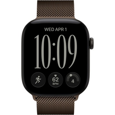 Apple Watch Series 12 46mm GPS Black Aluminum Case with Dark Bronze Milanese Loop SM/ML - фото 105944