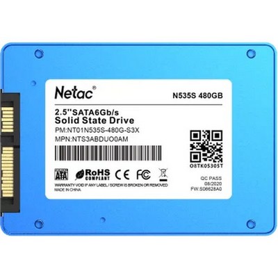 Накопитель 2.5" SSD SATA3 480Гб Netac N535S ( NT01N535S-480G-S3X ) - фото 110252