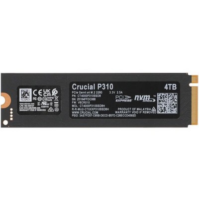 Накопитель SSD M.2 2280 PCIe NVMe 4.0 x4 4000Гб Crucial P310 ( CT4000P310SSD8 ) - фото 110289
