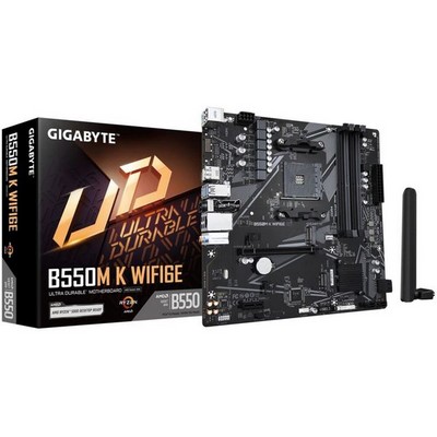 Материнская плата Gigabyte AMD B550 AM4 DDR4 ( B550M K WiFi6E ) mATX, Ret - фото 110863
