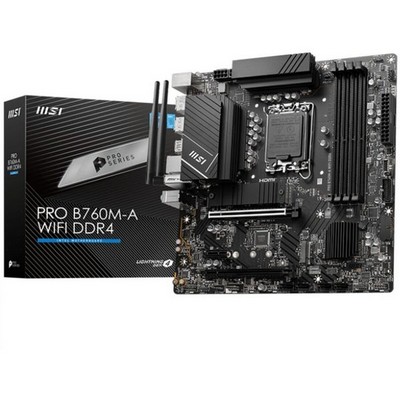 Материнская плата MSI B760 LGA1700 DDR4 ( Pro B760M-A WiFi DDR4 ) mATX, Ret - фото 110903