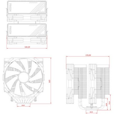 Устройство охлаждения (кулер) ID-COOLING FROZN A720 Black S1155/1156/1150/1151/1200/1700/AM4/AM5 - фото 109578