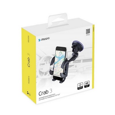 Автомобильный держатель Deppa Crab 3 D-55103 (до 200 гр.) универсальный c присоской Черный - фото 56058