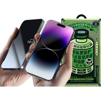 Стекло защитное Remax 3D (GL-27) Антишпион Privacy Series Твердость 9H для iPhone 14 Pro 2022 (6.1") 0.3mm Black - фото 49124