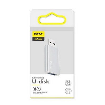 Адаптер Baseus Enjoy Music U-disk (64G) Listen to songs & charge (ACUP-C0S) Серебристый - фото 55185 Адаптер Baseus Enjoy Music U-disk (64G) Listen to songs & charge (ACUP-C0S) Серебристый - фото 55185