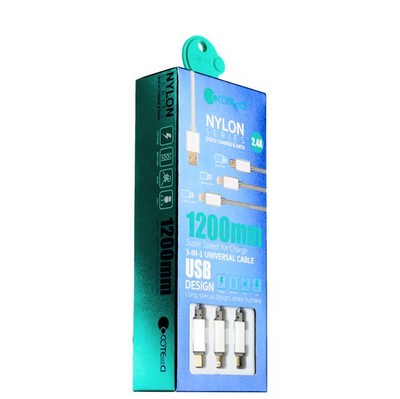 Дата-кабель USB COTECi M8 Lightning(х2)+MicroUSB Cable CS2110-TS (1.2м) Серебристый - фото 55826