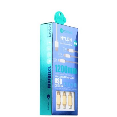 Дата-кабель USB COTECi M8 Lightning(х2)+MicroUSB Cable CS2110-GD (1.2м) Золотистый - фото 50904