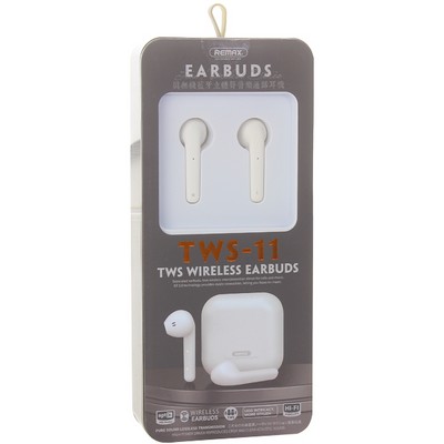 Bluetooth-гарнитура Remax TWS-11 Wireless Headset с зарядным устройством Белый - фото 51702