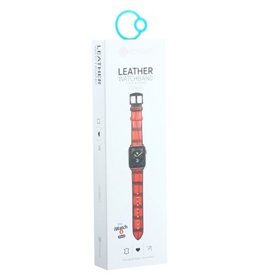 Ремешок кожаный COTECi W37 Fashion Leather (WH5262-RD) для Apple Watch 40мм/ 38мм Красный - фото 51758