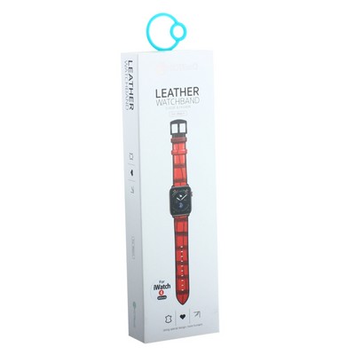 Ремешок кожаный COTECi W37 Fashion Leather (WH5263-RD) для Apple Watch 44мм/ 42мм Красный - фото 51759