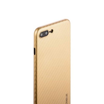 Чехол-накладка карбоновая Coblue 4D Glass & Carbon Case (2в1) для iPhone 8 Plus/ 7 Plus (5.5") Золотистый - фото 52028