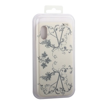 Чехол-накладка силиконовый Silicone Cover для iPhone XS/ X (5.8") Узор Бежевый - фото 52375