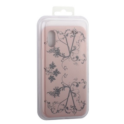 Чехол-накладка силиконовый Silicone Cover для iPhone XS/ X (5.8") Узор Светло-коралловый - фото 52379