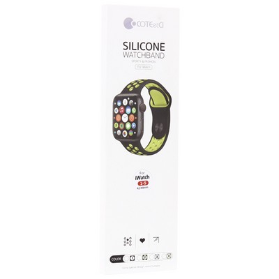 Ремешок спортивный COTECi W12 Sport Band (WH5217-BK-PK-42) для Apple Watch 44мм/ 42мм Черно-Розовый - фото 52663