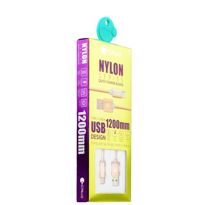 Дата-кабель USB COTECi M20 NYLON series Type-C Cable CS2128-MRG (1.2m) Розовое золото - фото 53028 Дата-кабель USB COTECi M20 NYLON series Type-C Cable CS2128-MRG (1.2m) Розовое золото - фото 53028