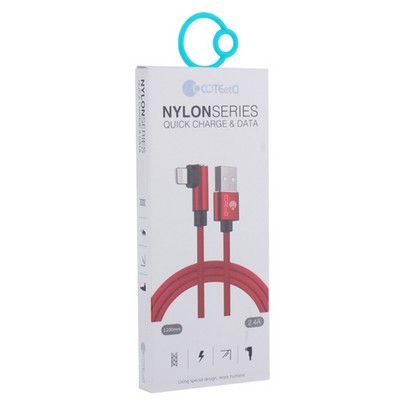 Дата-кабель USB COTECi M47 L NYLON series Lightning cable QUICK CHARGE CS2161-RD (1.2 м) 2.4А Красный - фото 53103 Дата-кабель USB COTECi M47 L NYLON series Lightning cable QUICK CHARGE CS2161-RD (1.2 м) 2.4А Красный - фото 53103