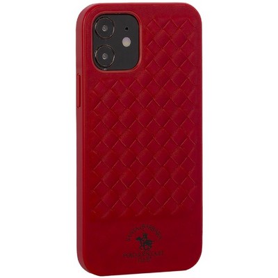 Накладка кожаная Club Ravel Series для iPhone 12/ 12 Pro (6.1") Красная - фото 53611