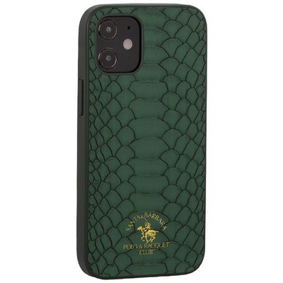 Накладка кожаная Club Knight Series для iPhone 12 mini (5.4") Зеленая - фото 53615