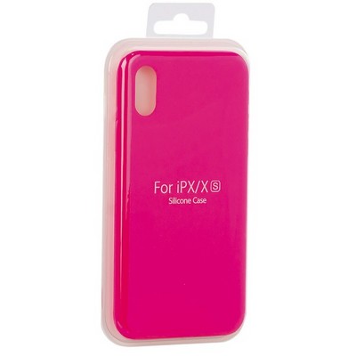 Накладка силиконовая MItrifON для iPhone XS/ X (5.8") без логотипа Bright pink Ярко-розовый №47 - фото 53706