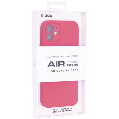 Чехол-накладка пластиковая KZDOO Air Skin 0.3мм для Iphone 12 (6.1") Красная - фото 53762