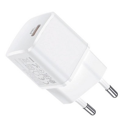 Адаптер питания Hoco N10 Starter single port PD20W+QC3.0 charger (USB-C: 5V max 3.1A/ 20Вт) Белый - фото 54061 Адаптер питания Hoco N10 Starter single port PD20W+QC3.0 charger (USB-C: 5V max 3.1A/ 20Вт) Белый - фото 54061