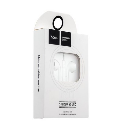 Наушники Hoco M1 Original Series Earphone для Apple с пультом управления Белые - фото 13065