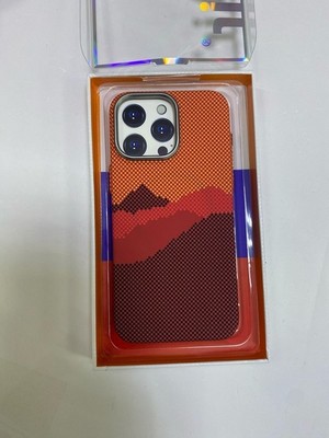Чехол пластиковый FreeAir magnetic case iPhone 15 Pro (6.1") J-272 карбон оранжевый - фото 58078