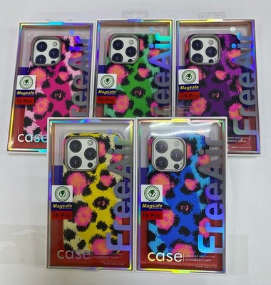 Чехол пластиковый FreeAir magnetic case iPhone 15 Pro (6.1") пятнистый Желтый - фото 58092