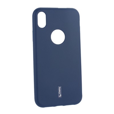 Чехол-накладка силиконовый Cherry матовый 0.4mm & пленка для iPhone XR (6.1") Синий - фото 55595