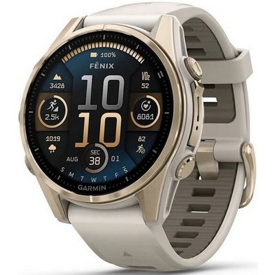 Garmin Fenix 8 43mm Amoled Sapphire  Soft Gold with Dark Sandstone Silicone Band (010-02903-11) - фото 81776