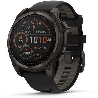 Garmin Fenix 8 47mm Solar Sapphire Carbon Gray Titanium with Black/Pebble Silicone (010-02906-11) - фото 81811