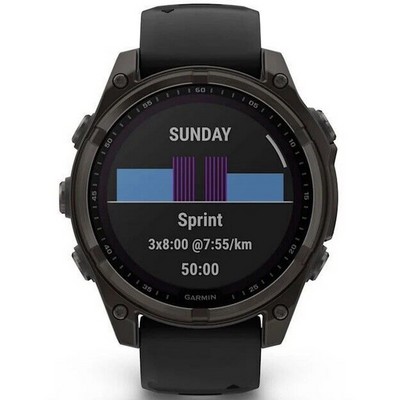 Garmin Fenix 8 47mm Solar Sapphire Carbon Gray Titanium with Black/Pebble Silicone (010-02906-11) - фото 81814