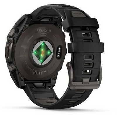 Garmin Fenix 8 47mm Solar Sapphire Carbon Gray Titanium with Black/Pebble Silicone (010-02906-11) - фото 81815