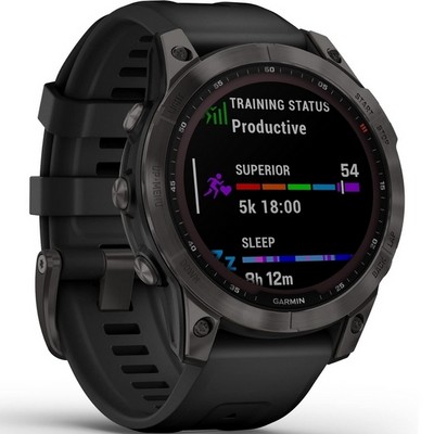Garmin Fenix 7 Sapphire Solar Black DLC wt Black Band (Official RFB) (010-02540-34) - фото 82224