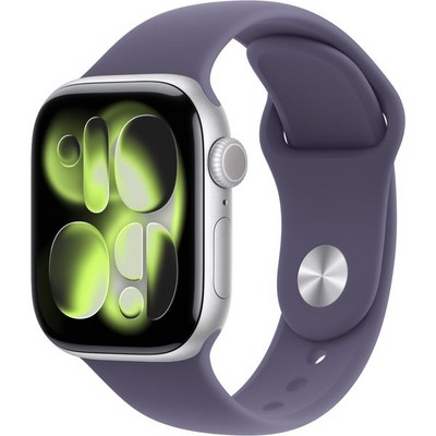 Apple Watch Series 11, 42 mm, Silver Aluminium Purple Fog Sport Band SM/ML - фото 83145