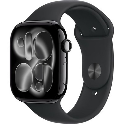 Apple Watch Series 11, 46 mm, Jet Black Aluminium Black Sport Band SM/ML - фото 83340