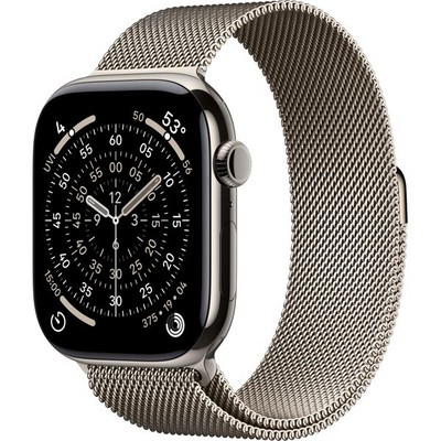 Apple Watch Series 11, 46 mm, S-M/M-L Natural Titanium Milanese Loop - фото 83406 Apple Watch Series 11, 46 mm, S-M/M-L Natural Titanium Milanese Loop - фото 83406