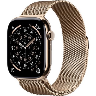 Apple Watch Series 11, 46 mm, S-M/M-L Gold Titanium Milanese Loop - фото 83409 Apple Watch Series 11, 46 mm, S-M/M-L Gold Titanium Milanese Loop - фото 83409