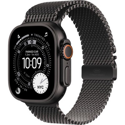 Apple Watch Ultra 3, 49 mm, S/M/L Black Titanium Milanese Loop - фото 83625