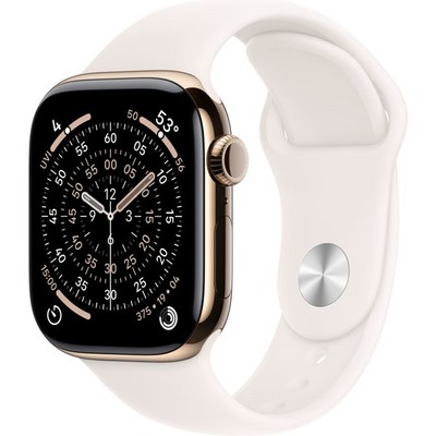 Apple Watch Series 11, 42 mm, Gold Titanium Light Blush Sport Band SM/ML - фото 84279