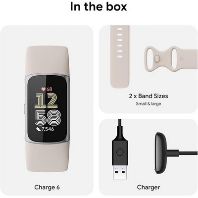Fitbit Charge 6 Tracker Porcelain - фото 84305