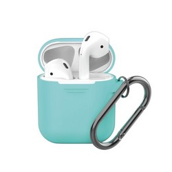 Чехол силиконовый Deppa для AirPods 2/ AirPods D-47011 карабин/ ремешок 1.3мм Мятный